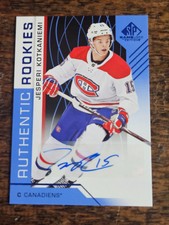 2018-19 SP GAME USED AUTHENTIC ROOKIES AUTO #140 JESPERI KOTKANIEMI CANADIENS