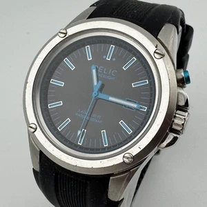 Relic Quartz Watch ZR12078 Men Silver Black Steel Backlight Analog New Battery - Picture 1 of 6
