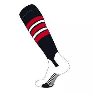 TCK Elite Baseball Knee High Stirrup Socks (F, 5in) Black, Red, White - Picture 1 of 1