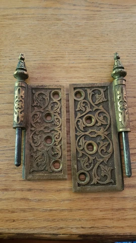 Antique cast brass Door Hinges ornate door side only 20 Pounds Cover