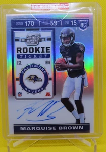 2019 Panini Contenders Optic Marquise Brown Auto Silver Prizm RC Panini sealed - Bild 1 von 2
