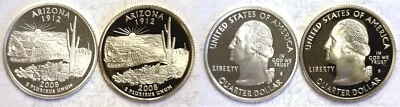 2008-S Arizona Statehood Quarter Silver & Clad Proofs 2 Coin Set - Image 1 of 3