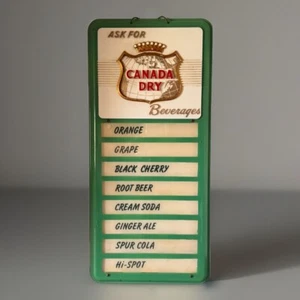 Original Vintage Canada Dry Menu Board Sign Soda Ginger Ale Plastic RARE - Picture 1 of 3