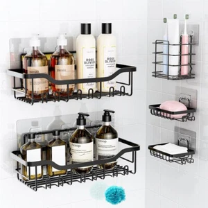 5 Stk Duschablage Ohne Bohren Badezimmer Organizer Duschregal Badregal Duschkorb - Bild 1 von 18