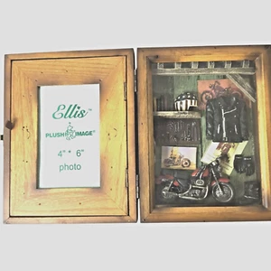 Motorcycle Memories Shadow Box 3D Ellis Frame Bike Tools Jacket VTG Dad Gift - Picture 1 of 21