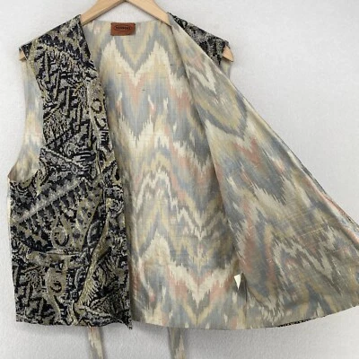 MISSONI Vest Mens L Wool Silk Blend Back Waistcoat Blue Italy - Image 1 of 4