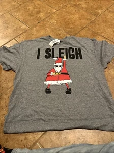 I Sleigh Santa Claus Christmas Mens T-shirt Size Large - Picture 1 of 3
