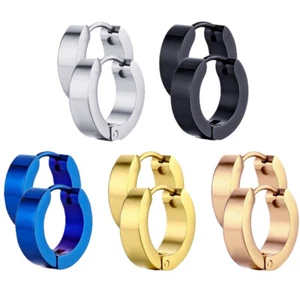 Pendientes pequeños piercing de acero quirúrgico con bucle de cartílago para hombres mujeres aro Huggie - Imagen 1 de 14