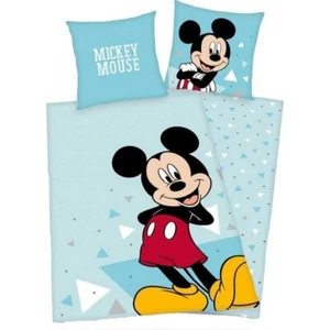 Funda de almohada individual triángulo ropa de cama Mickey Mouse azul claro funda nórdica tamaño UE - Imagen 1 de 1