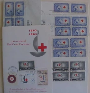 US RED CROSS FDC 9 DIFF 1952 X 5 193 X 4 - Picture 1 of 1