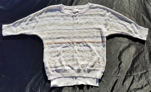 Ann Taylor Loft Sweater Size Large Striped White Fall Shirt - Foto 1 di 7