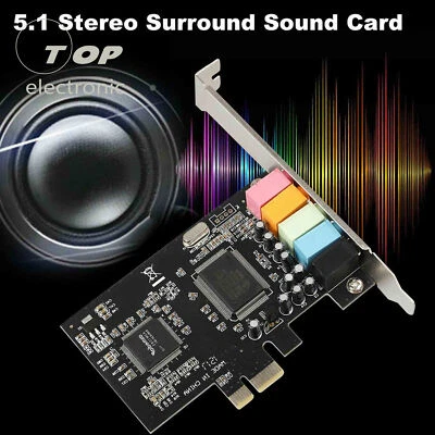 New PCI-E PCI Express 6 Channel 5.1 CMI8738 Audio Sound Card PC windows7/8 - Image 1 of 4