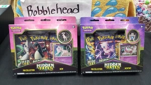 2019 MEWTWO MEW PIN COLLECTION SEALED HIDDEN FATES POKEMON TCG 6 PACKS 2 PINS - Picture 1 of 6