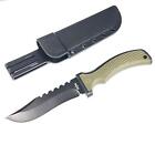 S-tec Fixed Blade Hunting Knife 4.5" Stainless Steel Blade Rubber Handle Sheath