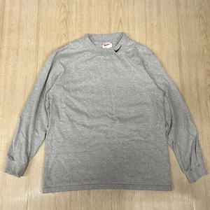 Womens Vintage Nike 90s Grey High Neck Long Sleeve Tshirt - Picture 1 of 10