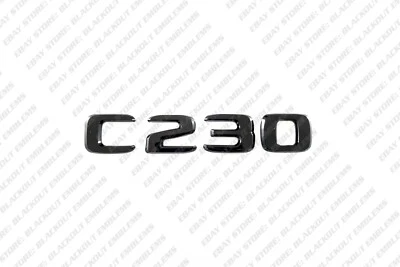 Gloss Black Emblems Badges Logos for 93+ Mercedes-Benz C230 W202 W203 W204 W205 - Image 1 of 4