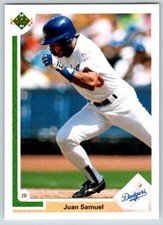 1991 UPPER DECK JUAN SAMUEL LOS ANGELES DODGERS #117