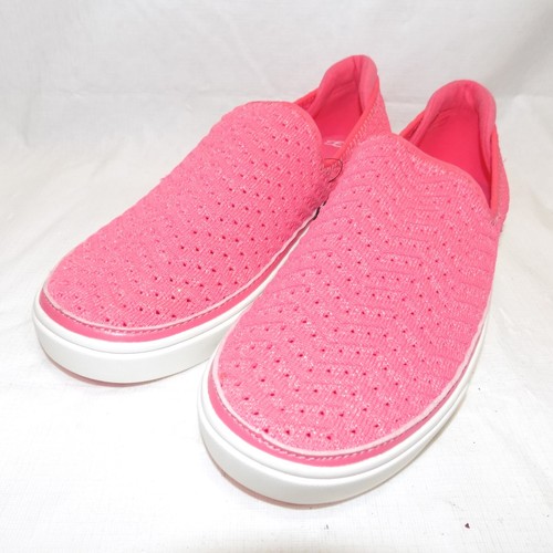 Sneaker slip on UGG K CAPLAN rosa maglia metallizzata US 6 ragazze gioventù donna 8 scarpe