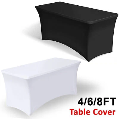 4ft 6ft 8ft Rectangle Tablecloth Spandex Table Cover Stretch Cloth Home Wedding - image 1 of 4