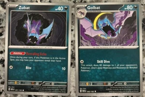 Pokemon 151 Zubat 041/165 und Golbat 42/165 normal allgemein neuwertig - Bild 1 von 2