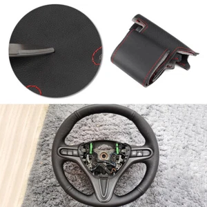 Coprivolante Red Stitch Black Leather per Honda Civic 8th MK8 2005-2011 - Foto 1 di 8