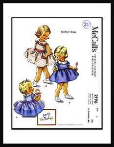 McCall's #2196 Vintage Stoff Schnittmuster Kleid Gehrock Größe 1 Baby Mädchen Puppe - Bild 1 von 5