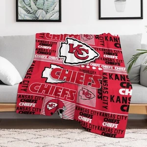 Kansas City Chiefs Ultra Soft Mink Touch Plush Fleece Blanket Football Fans Gift - Picture 1 of 14