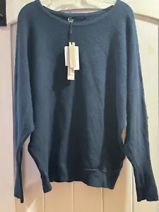 Suéter Tahari - Verde azulado talla mediana mezcla de microse gris lluvia brezo cuello barco nuevo - Imagen 1 de 15