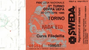 BIGLIETTO STADIO, TICKET - 1986-87, TORINO Vs. RABA ETO - Coppa UEFA - Picture 1 of 2
