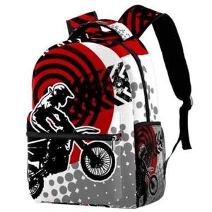 Motocross Backpacks Boys Girls School Book Bag Travel Hiking Camping Daypack ... - Picture 1 of 5