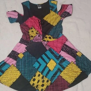 THE Nightmare Before Christmas Juniors' I Am Sally Cold Shoulder Dress Costume L - Picture 1 of 8