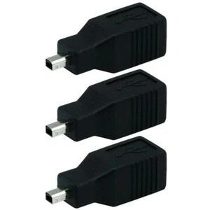 3 x USB 2.0 Type B Female to USB Mini B 4 pin Male Adapter Converter Camera - Picture 1 of 1