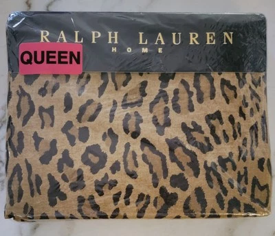 Nuevo de Lote Antiguo - Sábana Plana Ralph Lauren Talla Queen - Estampado Leopardo Aragón [#1379] Foto 1 de 3