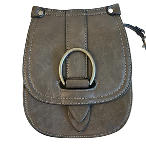 Simply Noelle Dark Gray Crossbody Bag Purse Vegan Leather Like - Picture 1 of 9