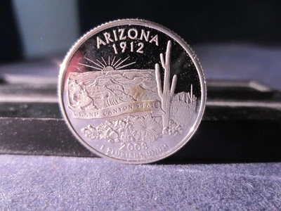 2008-S Silver Quarter ARIZONA  Mirror Proof toning center reverse - Image 1 of 3