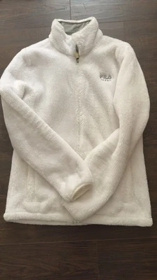 Usado en Excelente Condición Fila Sport Chaqueta Abrigo Mujer Vellón Blanco Difuso M Foto 1 de 4