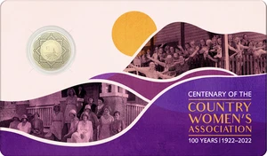 Moneda de $1 color de la Asociación de Mujeres Centenario del País 2022 CWA - Imagen 1 de 4