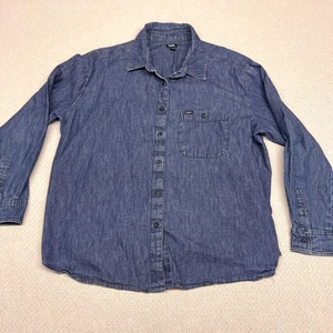 Lee Denim Shirt Mens XXL Blue Long Sleeve Button Down Western Classic - Picture 1 of 6