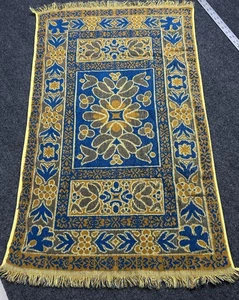 Vintage Tastemaker Bath Towels Washcloths  Blue Gold 1970's - Picture 1 of 7