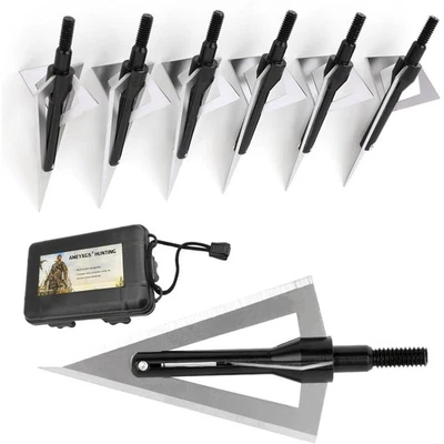 6/12X Blade Archery Arrowhead 120grain Tips Screw Broadheads Box Arrow Hunting - Image 1 of 4
