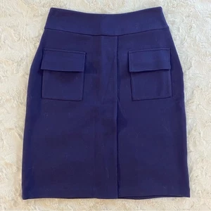Falda Lápiz Diane Von Furstenberg Cintura Alta Lana Mezcla Seda Elástica Talla 6 - Imagen 1 de 9