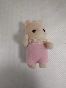 Sylvanian Families Silk Cat Baby In Pink Romper Excellent Condition (Hbox3) - Picture 1 of 4