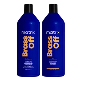 Matrix Brass Off Shampoo/Purple Blue Pigmented Conditioner for Brunettes 33.8 oz - Picture 1 of 8