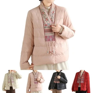 Casual Womens Loose Fit Jacket with Ethnic Embroidery for Home Vacation - Picture 1 of 32