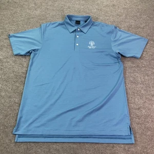 Dunning Golf Polo Shirt Mens Large Striped Trump National Colts Neck Performance - Picture 1 of 10