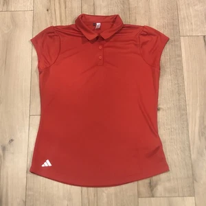 Adidas Womens XL Golf Polo Shirt Red Short Sleeve Pullover - Picture 1 of 12