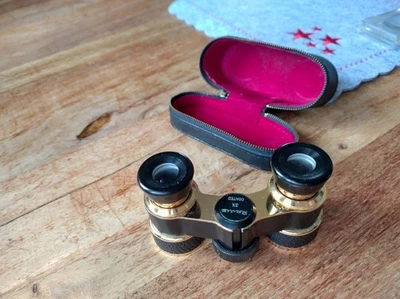 Revue Theaterglas / Opernglas 3 x COATED in schwarz-gold mit Tasche TOP Zustand! - Bild 1 von 4