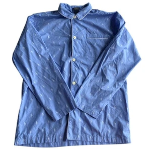Polo Ralph Lauren Men's Long Sleeve Button Up Blue Logo Pajama Top Size 1XLT - Picture 1 of 4