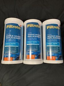 (3) 3M Filtrete Lrg Cap Granulated Carbon Whole House Water Filter 4WH-HDGAC-F01
