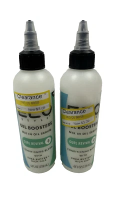 2 Bottles Eco Style curl revivial gel boosters mix in oil serum 4oz conditioning - Image 1 of 3